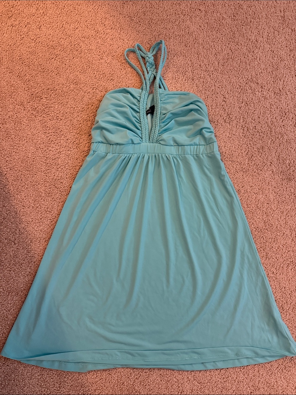 Boston Proper Mint Halter Dress with Braided Straps